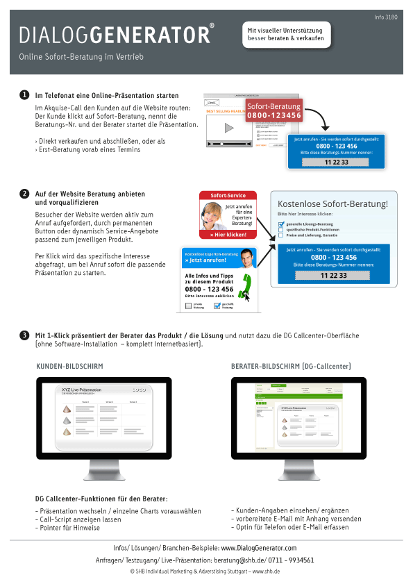 DialogGenerator Online Sofort-Beratung im Vertrieb